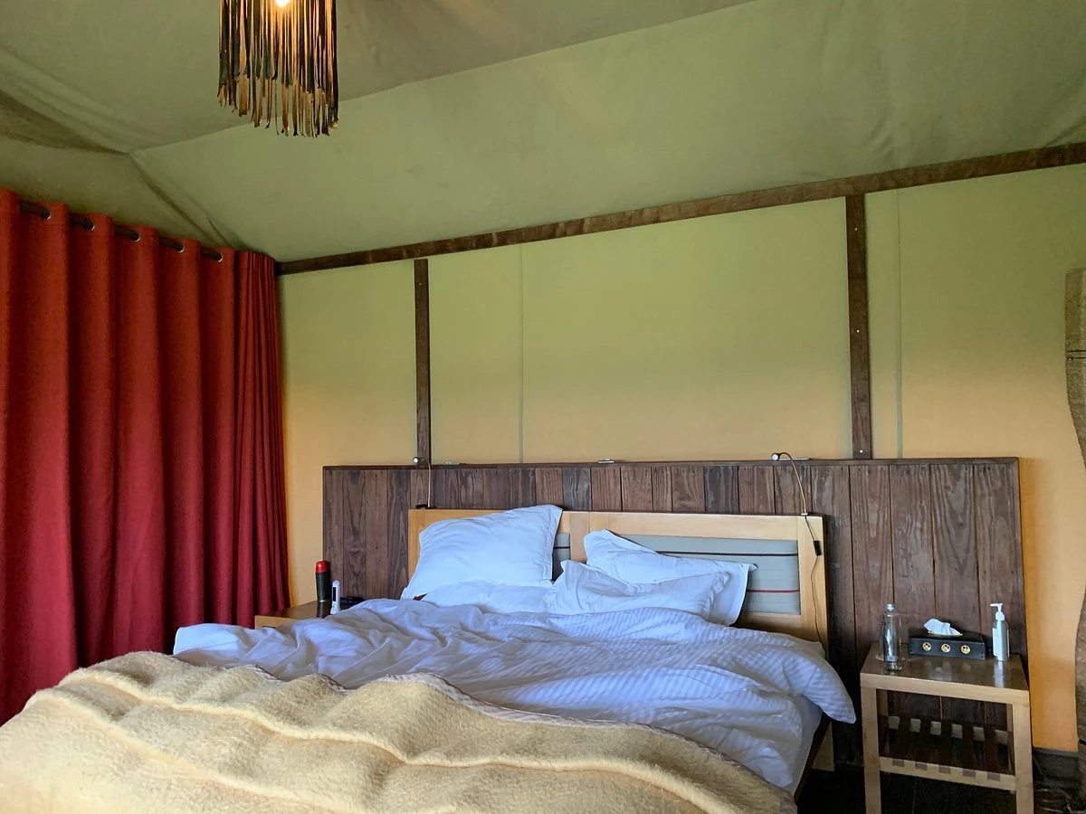 couple's room at saruni basecamp