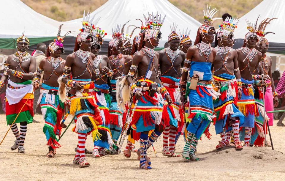 Maasai Warriors in an initiation ceremony