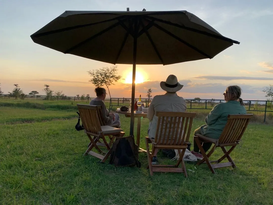 Sundowner setup at Maasai mara